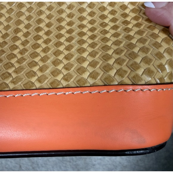 Dooney & Bourke Beacon Woven Domed Satchel Orange Brown - Picture 8 of 16